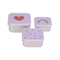 Little Pea Laessig Happy Rascals_Snackbox Stainless Steel_Heart lavender